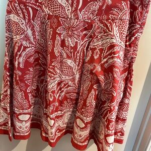 Talbots red and white a line skirt